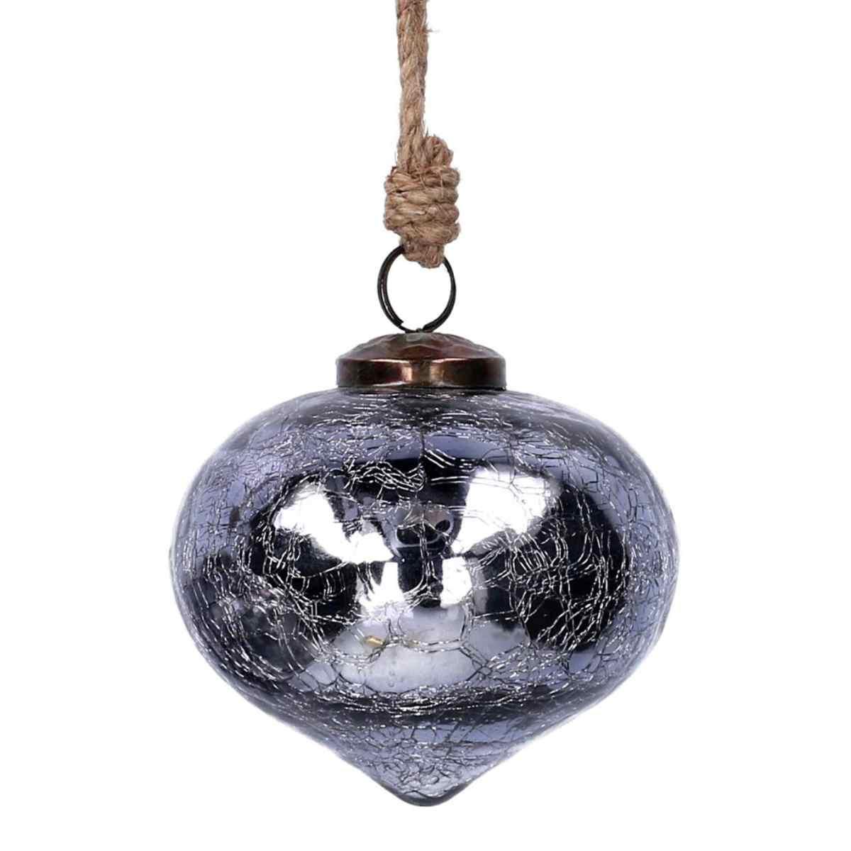 Pallina Natale Vetro cm.8 Cipolla Argento Lucido |Vacchetti