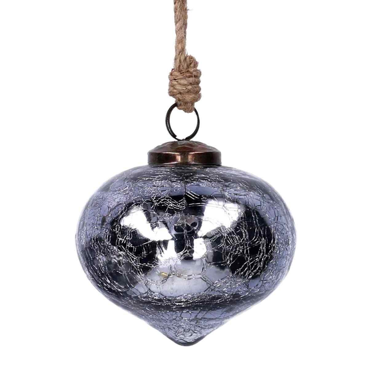 Pallina Natale Vetro cm.10 Cipolla Argento Lucido |Vacchetti