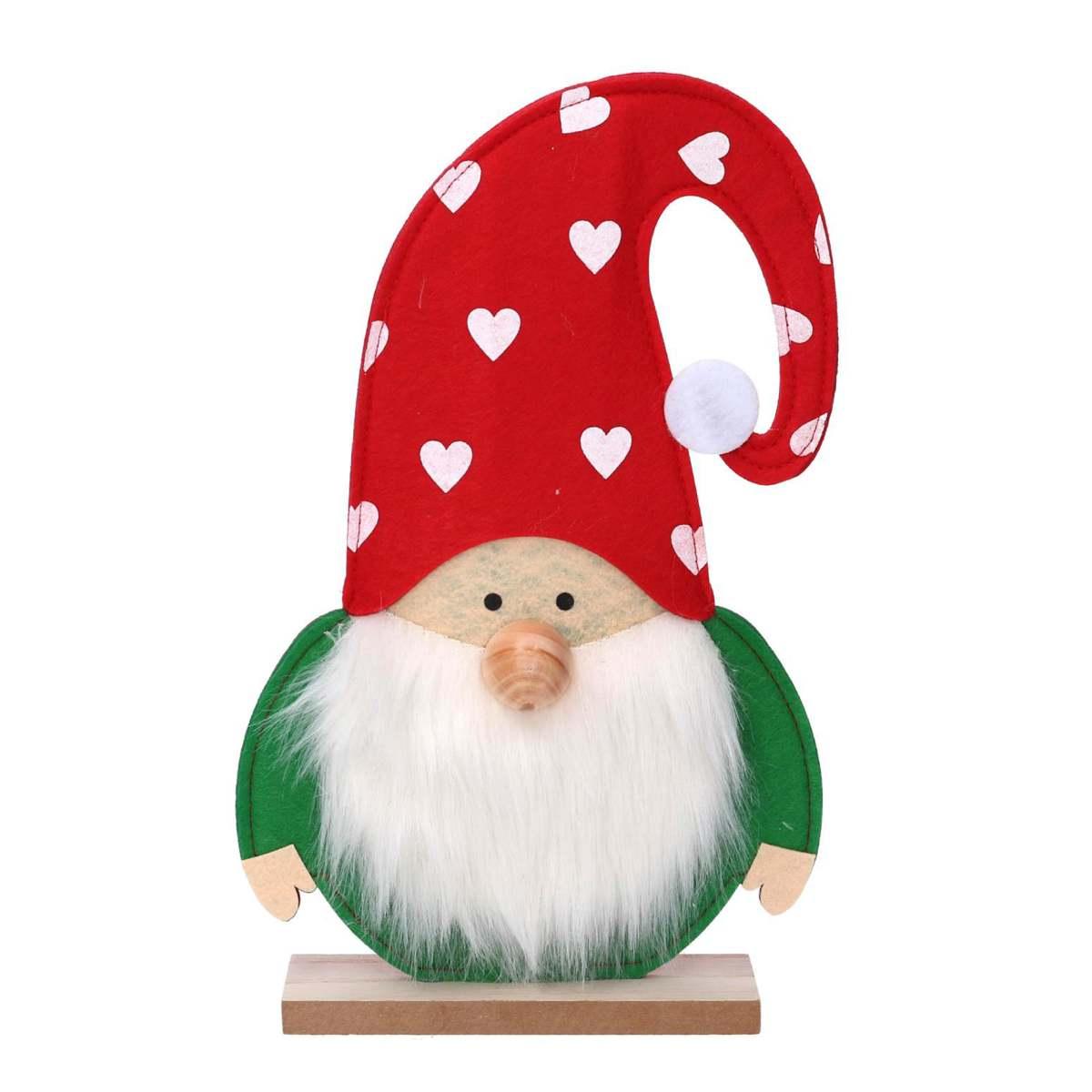 Babbo Natale in Tessuto cm.46 con Base Legno |Vacchetti