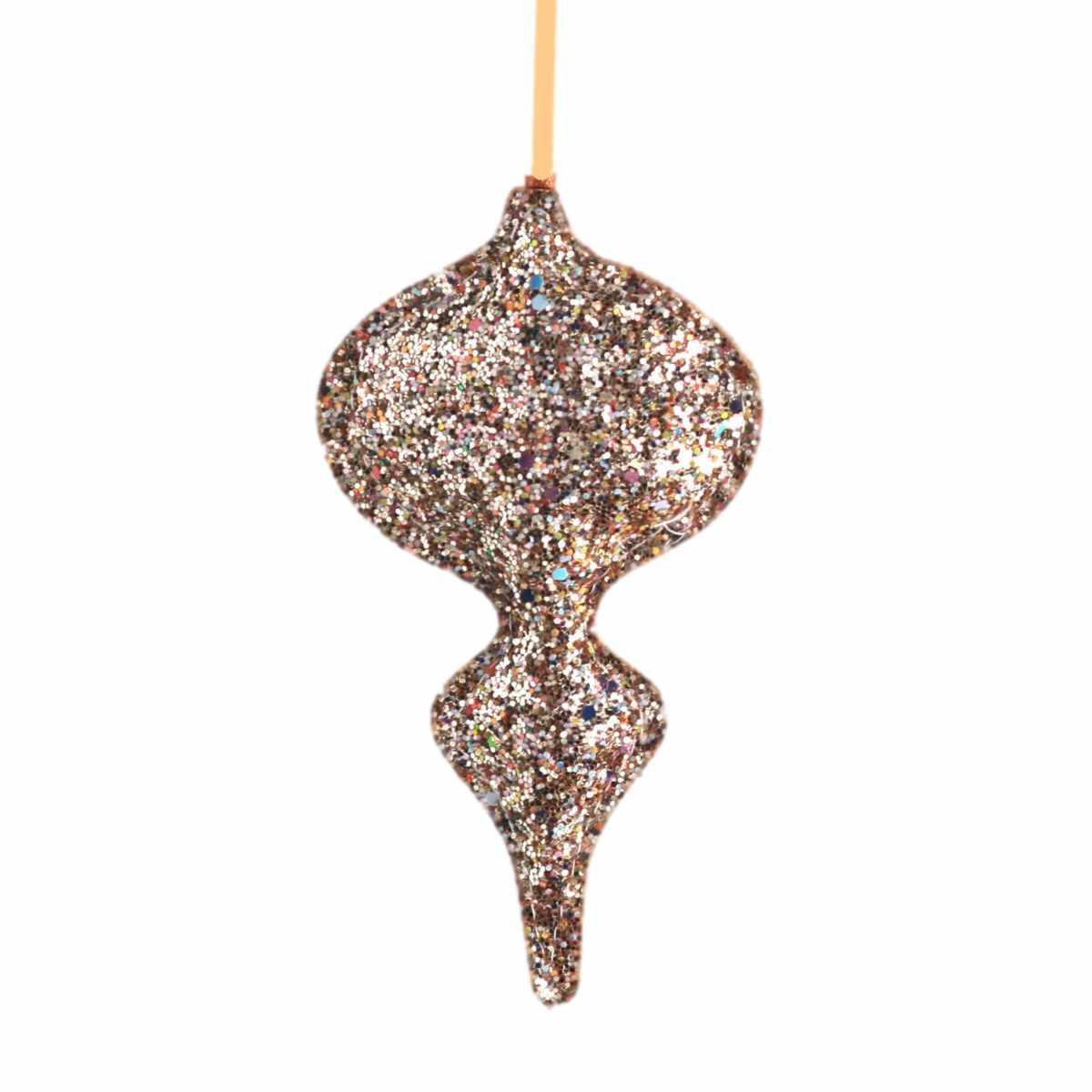 Decorazione Natalizia Oro Glitter cm.8x15 |Vacchetti