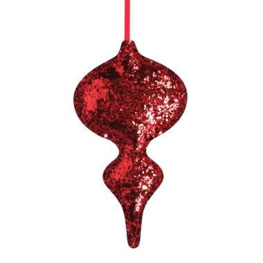 Decorazione Natalizia Natalizia Rossa Glitter cm.8x15 |Vacchetti