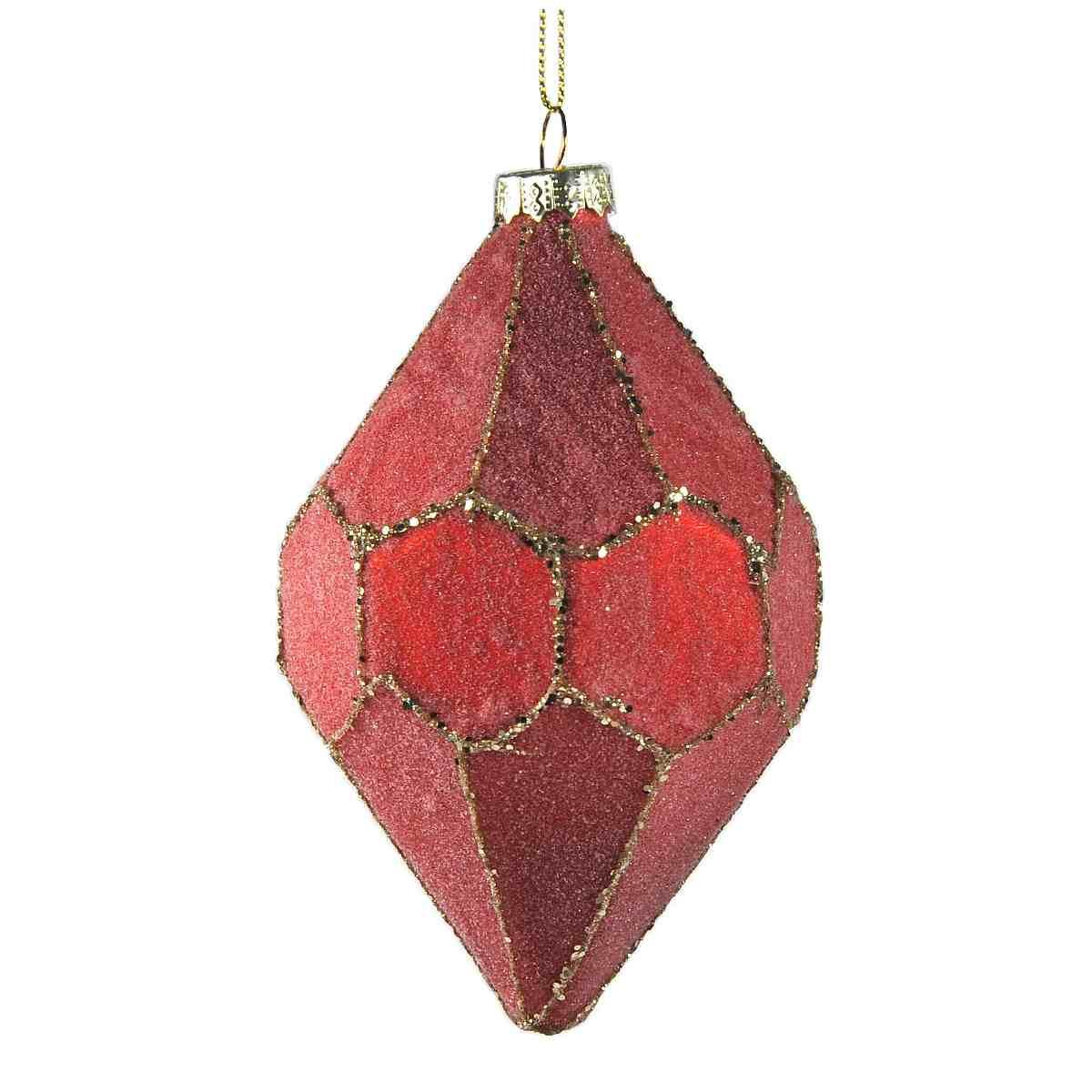 Pallina Natale Vetro cm.13 Rossa con Glitter |Vacchetti