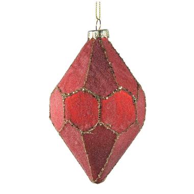 Pallina Natale Vetro cm.13 Rossa con Glitter |Vacchetti