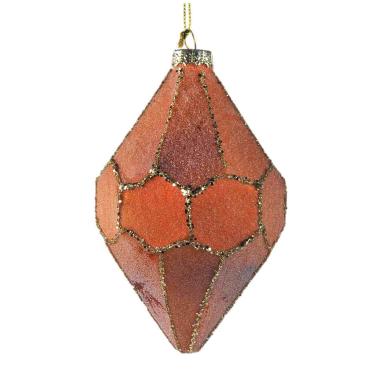 Pallina Natale Vetro cm.13 Arancione con Glitter |Vacchetti