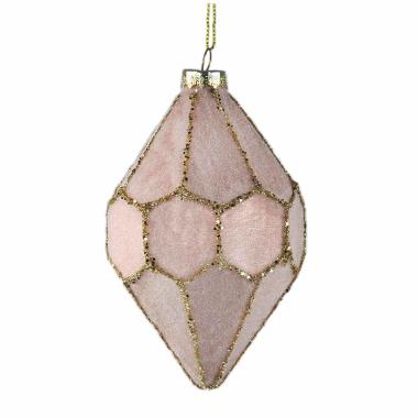 Pallina Natale Vetro cm.13 Rosa con Glitter |Vacchetti