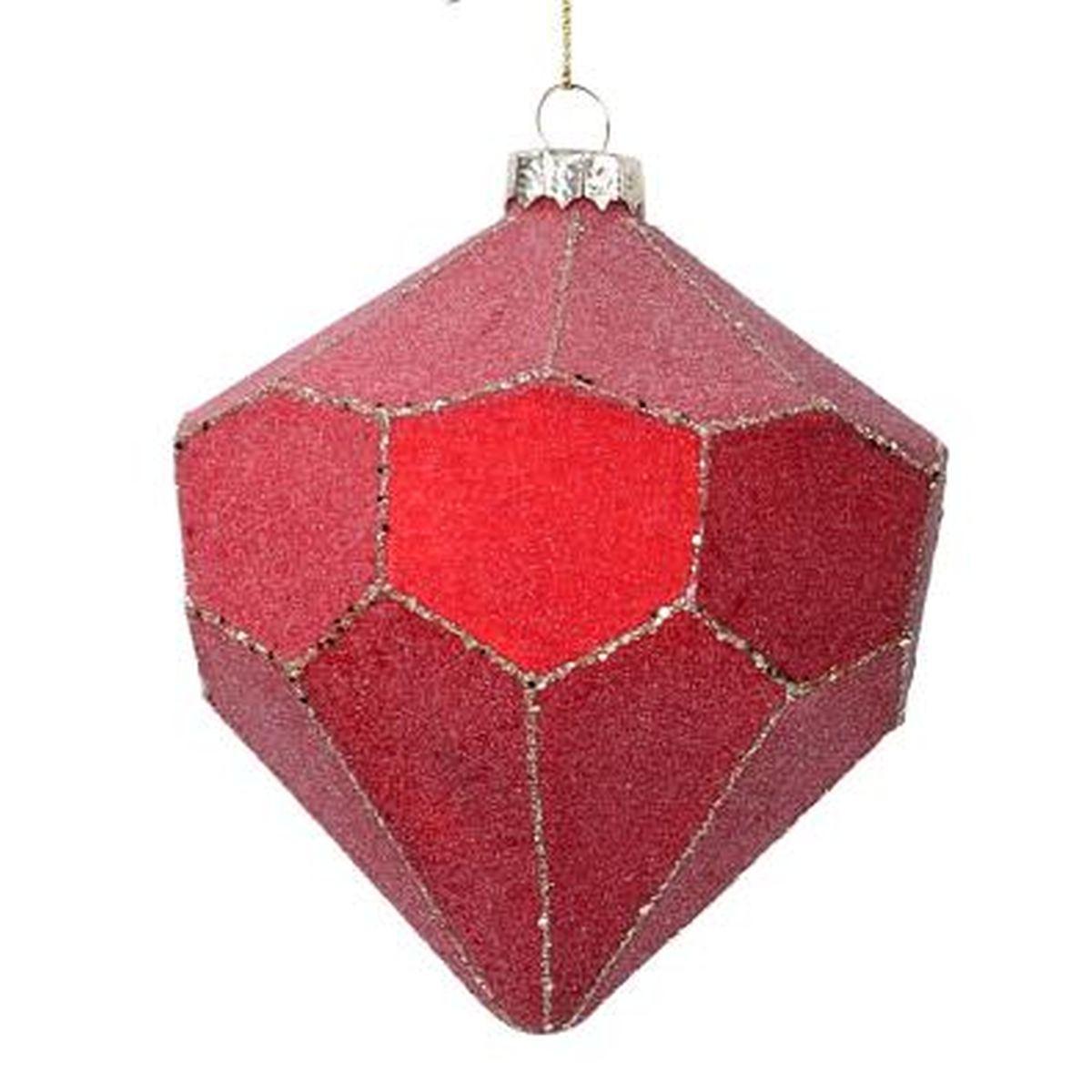 Pallina Natale Vetro cm.11 Rossa con Glitter |Vacchetti