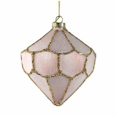 Pallina Natale Vetro cm.11 Rosa con Glitter |Vacchetti