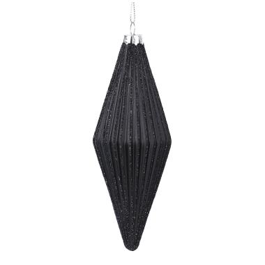 Pallina Natale Vetro cm.13,5 Goccia Nera con Glitter |Vacchetti