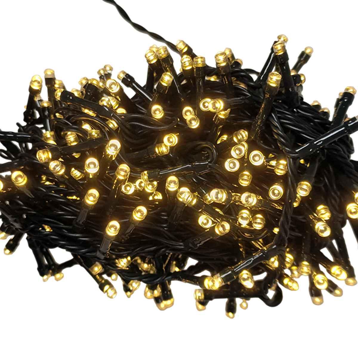 Luci Natale Esterno LED 300 Bianco Caldo con Giochi Prolungabile |Silani