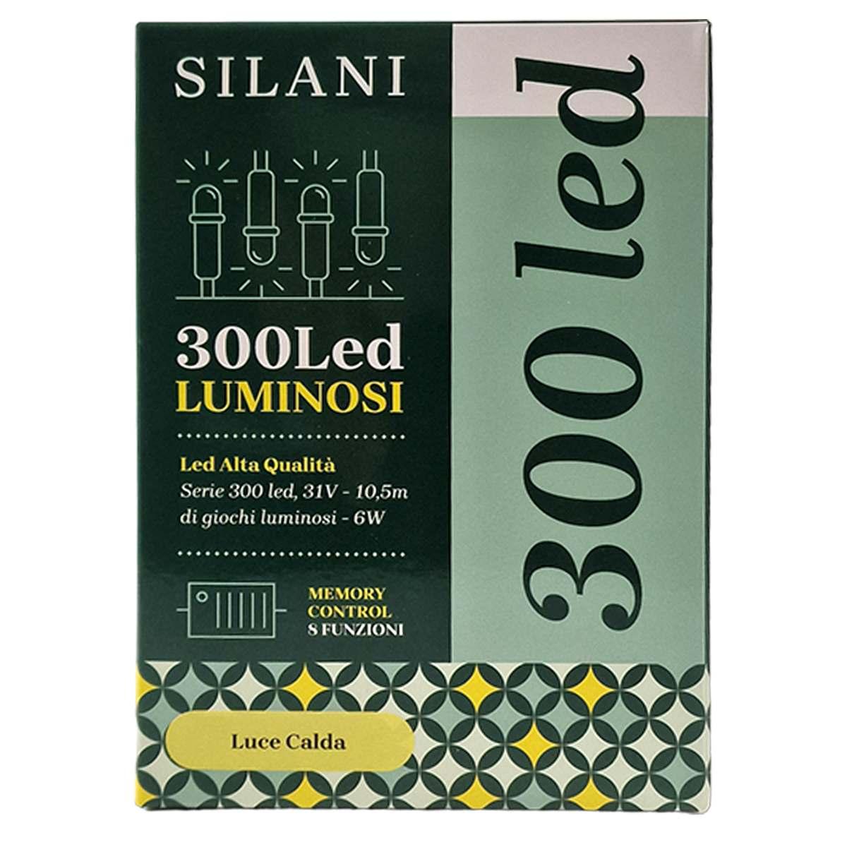 Luci Natale Esterno LED 300 Bianco Caldo con Giochi Prolungabile |Silani