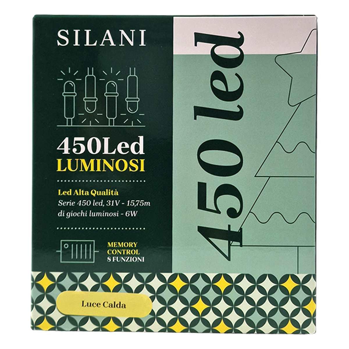 Luci Natale esterno LED 450 Bianco Caldo con Giochi Prolungabile |Silani