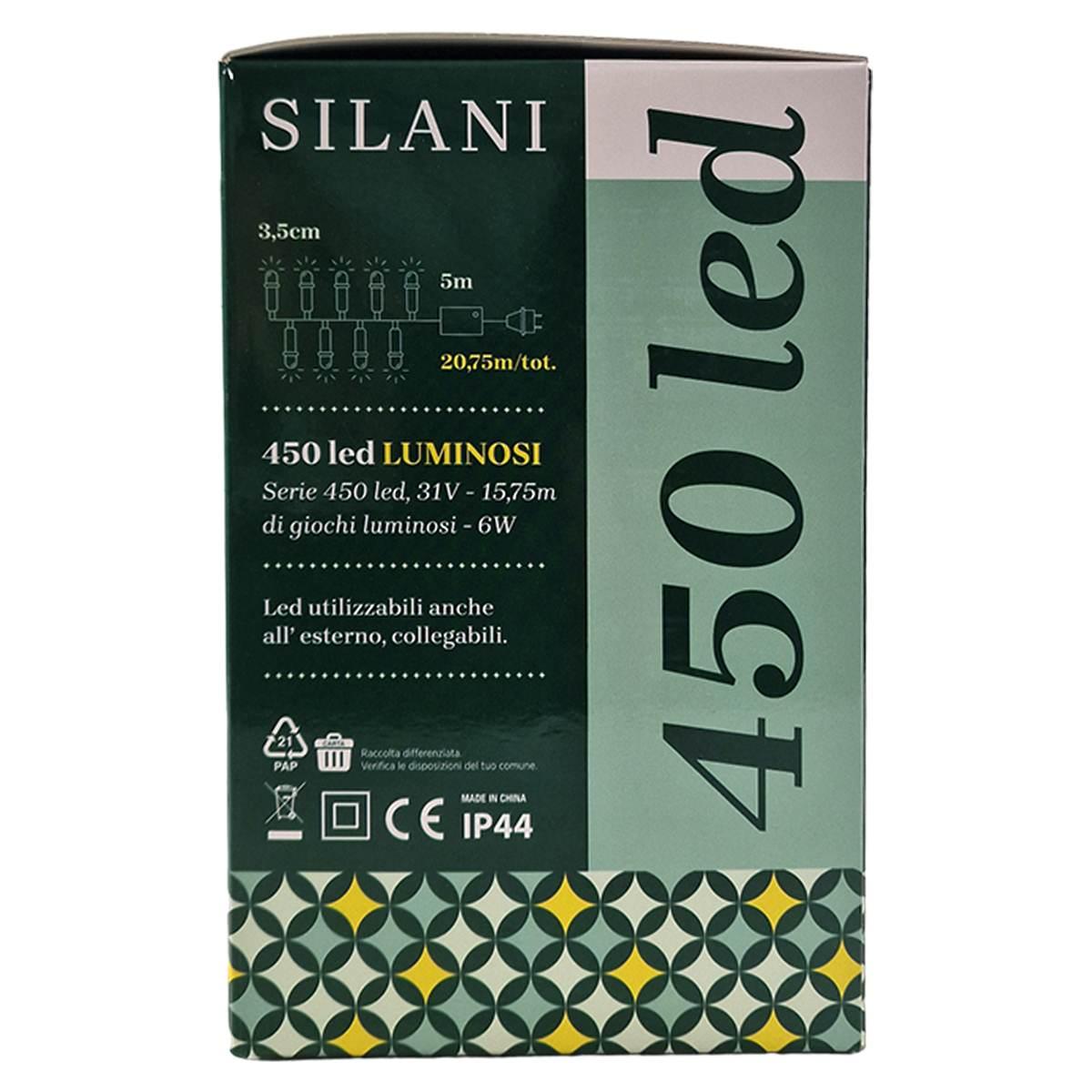 Luci Natale esterno LED 450 Bianco Caldo con Giochi Prolungabile |Silani