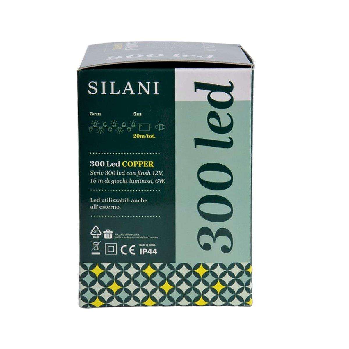 Luci Natale esterno LED 300 Micro Copper Bianco Caldo Filo Rame Argento |Silani