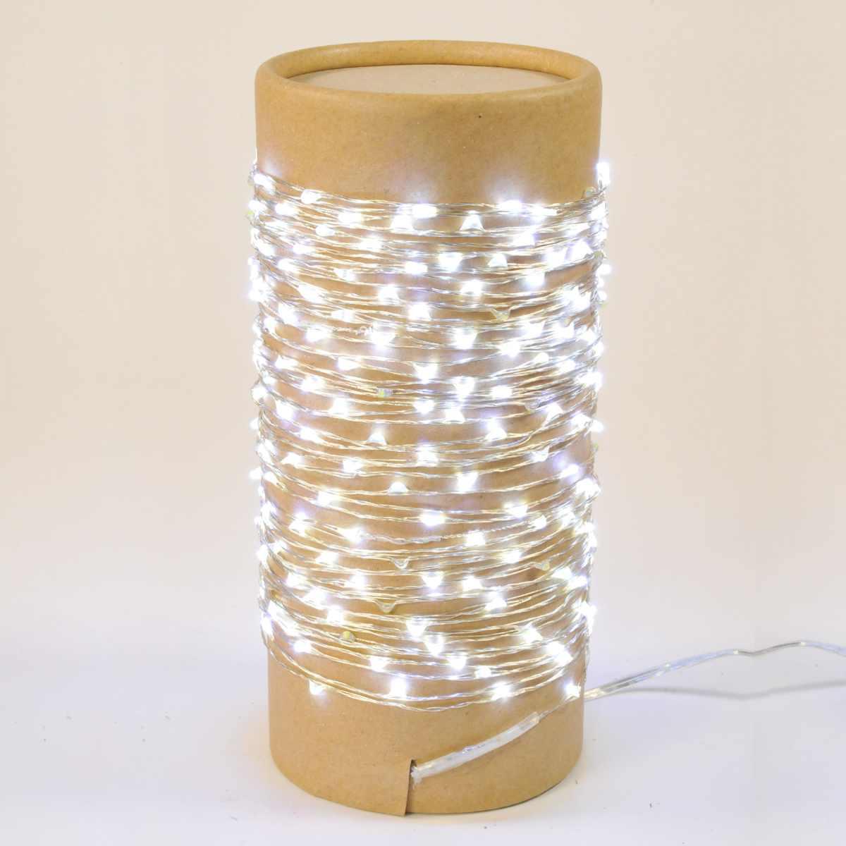 Luci Natale esterno LED 300 Micro Copper Bianco Freddo Rame-Argento |Silani