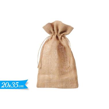 Sacco Natalizio Juta con Laccio cm.20x35 |Golden Hill