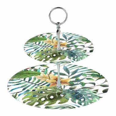 Alzata Vetro 2P Felce cm.20xh26 | Golden Hill