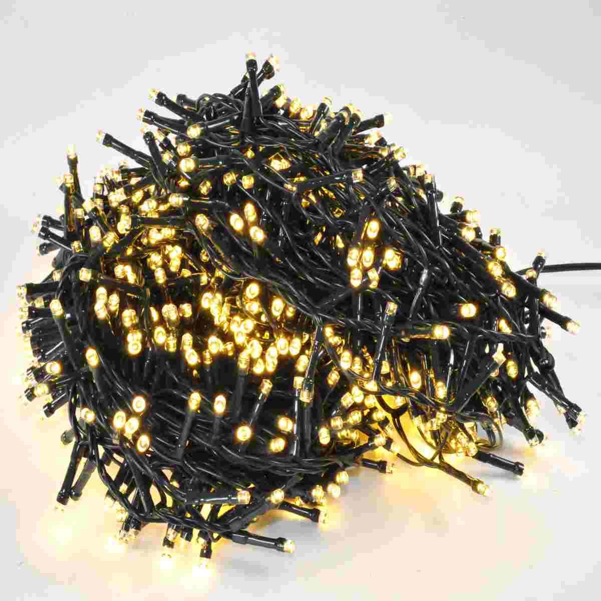 Luci Natale Esterno LED 960 Bianco Caldo con Giochi |Silani