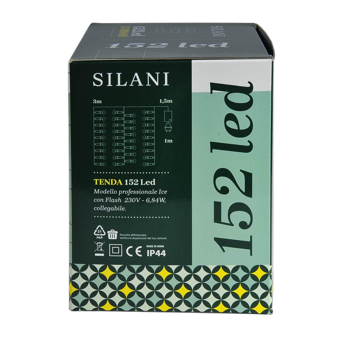 Luci Natale Tenda Esterno Professionale LED 152 Bianco Caldo Prolungabili cm.300X100 |Silani