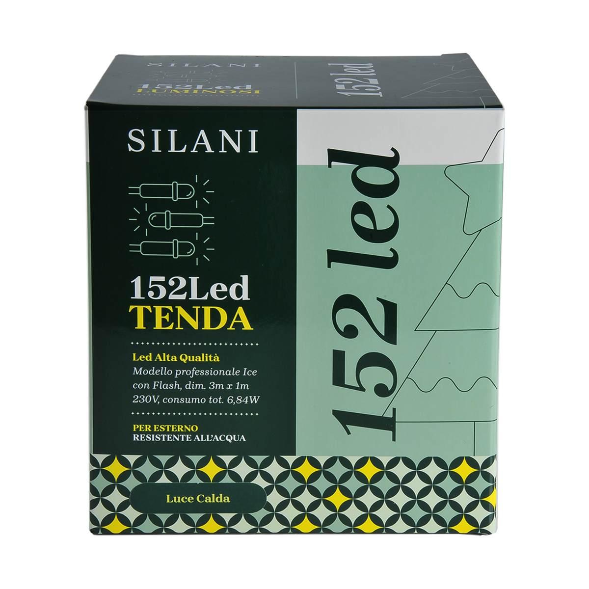 Luci Natale Tenda Esterno Professionale LED 152 Bianco Caldo Prolungabili cm.300X100 |Silani