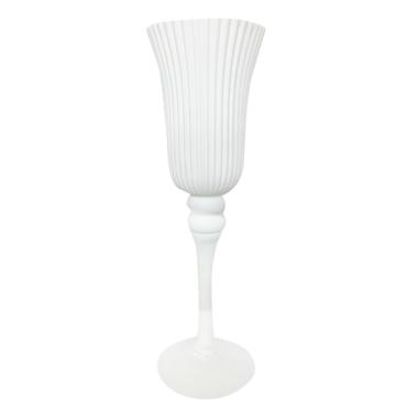 Vaso Vetro Calice Bianco Rigato cm.11x40 | Silani