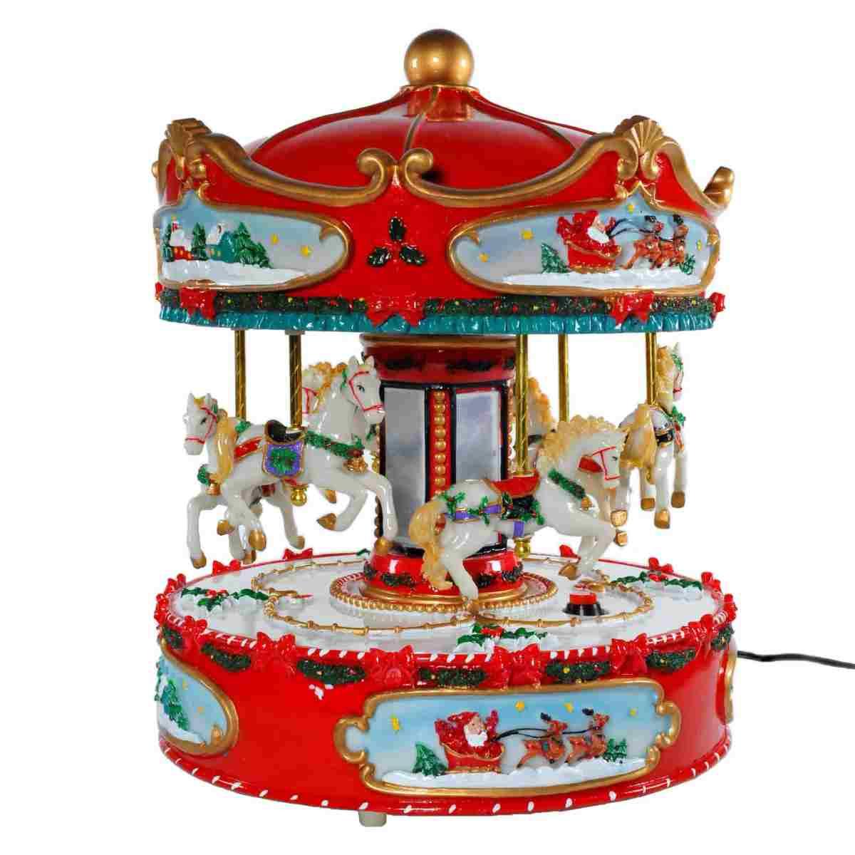 Giostra Natale Carosello cm.Ø27xh33 con Suono |Silani