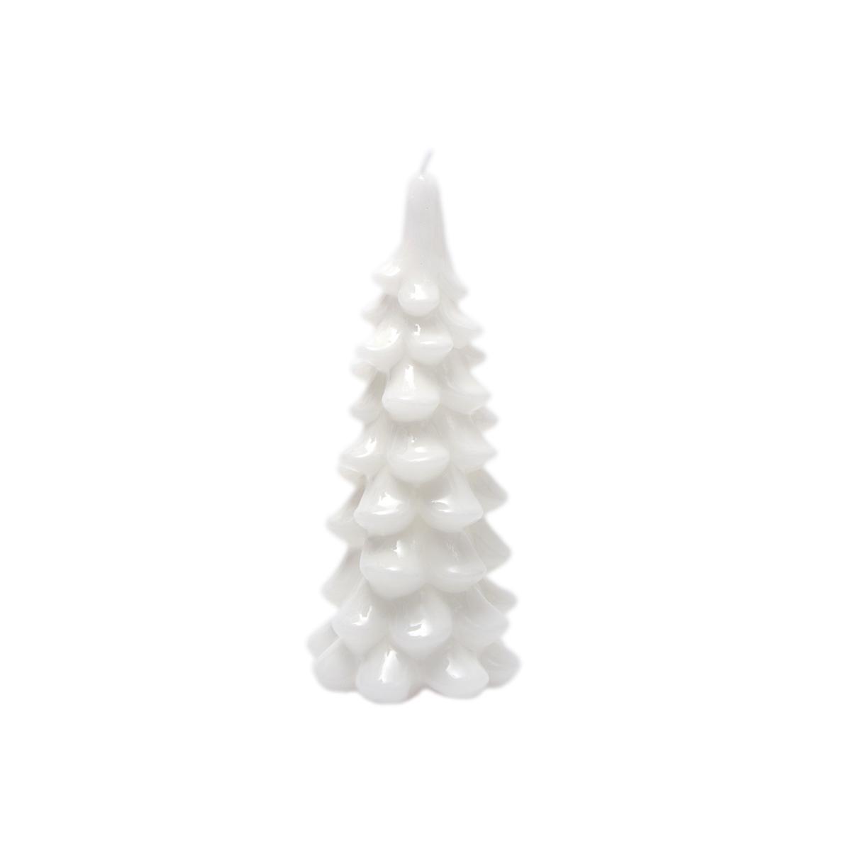 Candela Natale Albero Bianco Lucido cm.10xh22 |Silani