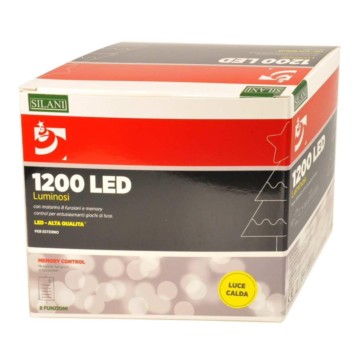 Luci Natale esterno LED 1200 Bianco Caldo con Giochi |Silani