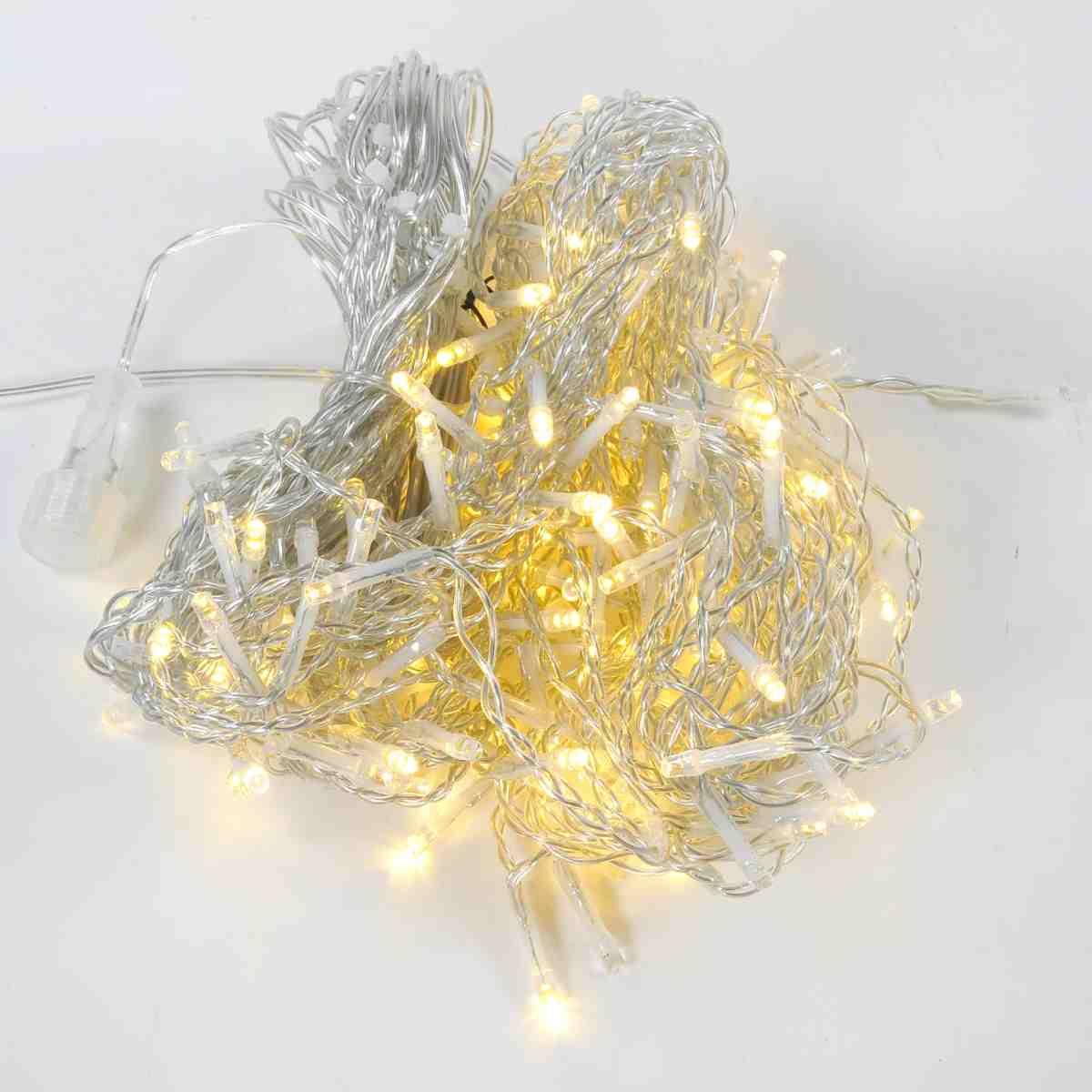 Luci Natale Tenda Esterno LED 192 Bianco Caldo Flash cm.3x0,8 |Silani