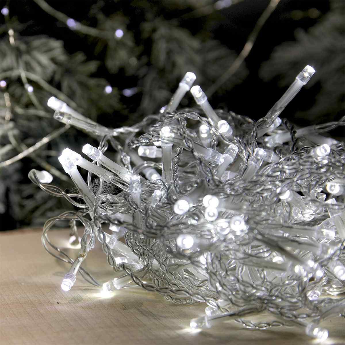 Luci Natale Tenda Esterno LED 192 Bianco Freddo Flash cm.3x0,8 |Silani