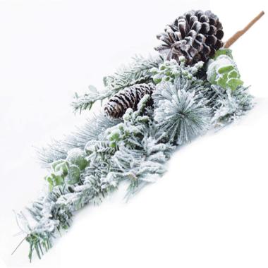 Ghirlanda cm.74 Verde Innevata con Pigne |Silani