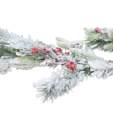 Ghirlanda cm.153 Verde Innevata con Bacche |Silani