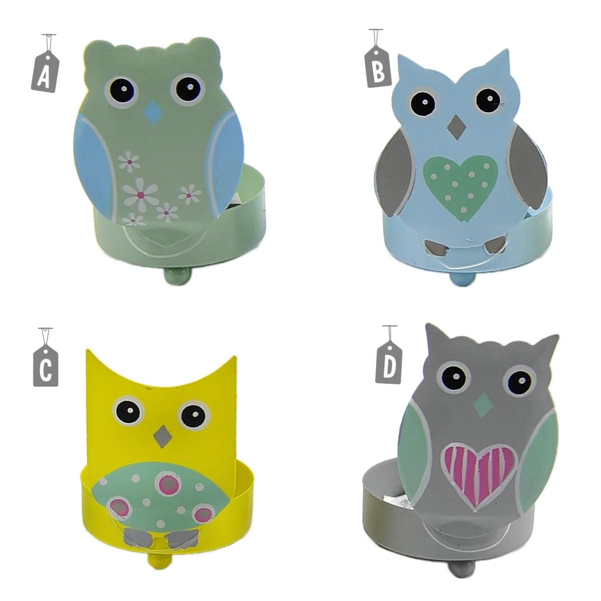 Portacandela Latta Gufi cm.4,5xh6 4 Colori |M2 Store