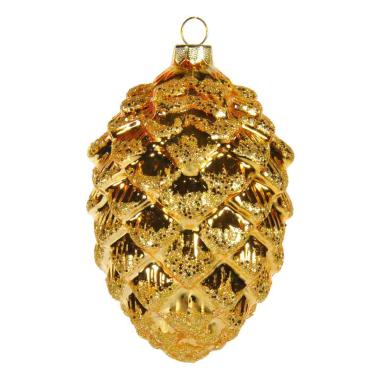 Pallina Natale Vetro Collezione cm.12,5 Pigna Oro |Inge's Glass