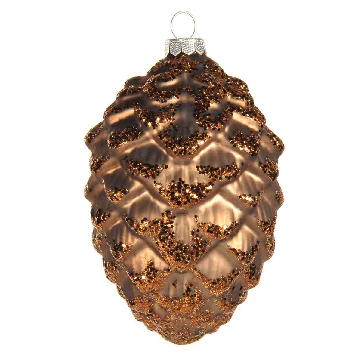 Pallina Natale Vetro Collezione cm.12,5 Pigna Marrone |Inge's Glass