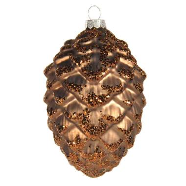 Pallina Natale Vetro Collezione cm.12,5 Pigna Marrone |Inge's Glass