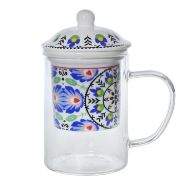 Tisaniera Vetro Porcellana Boho cm.8x14 | Montemaggi