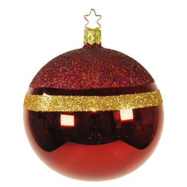 Pallina Natale Vetro Collezione cm.10 Rossa Oro |Inge's Glass
