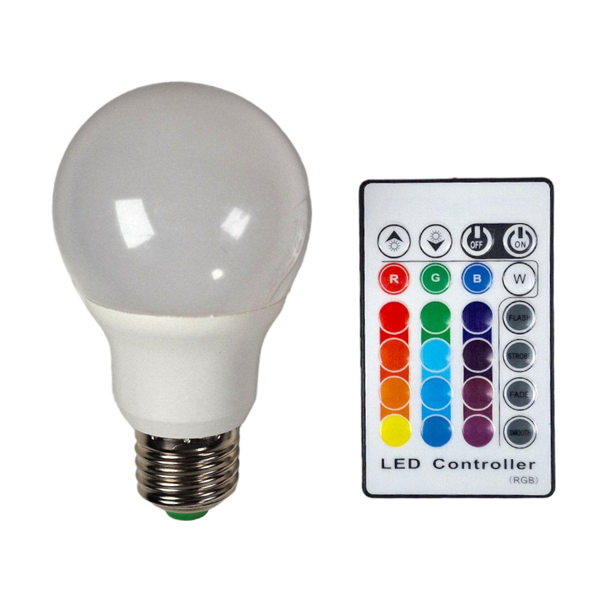 Lampadina E27 LED RGBW 5W con Telecomando | M2 Store