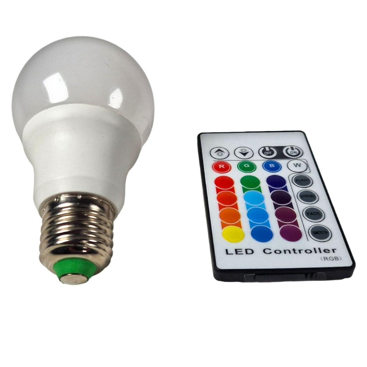 Lampadina E27 LED RGBW 5W con Telecomando | M2 Store