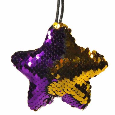 Decorazione Natalizia Stella Viola con Paillettes cm.9 |Inge's Glass