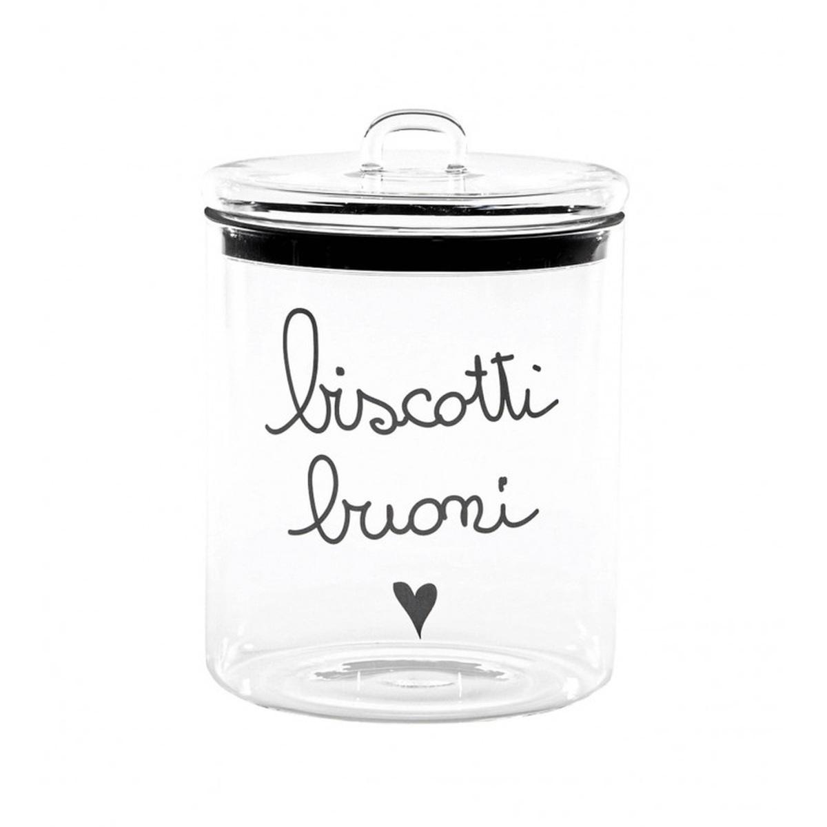 Barattolo Vetro Simple Day Cereali con Scritta Bianca cm.Ø15x22