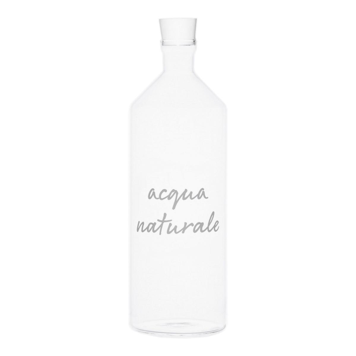 Bottiglia Vetro Simple Day con Scritta Naturale Lt.1,4