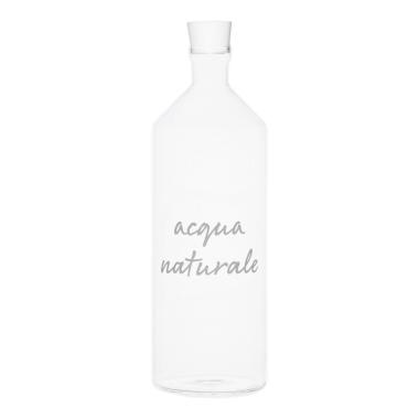 Bottiglia Vetro Simple Day con Scritta Naturale Lt.1,4
