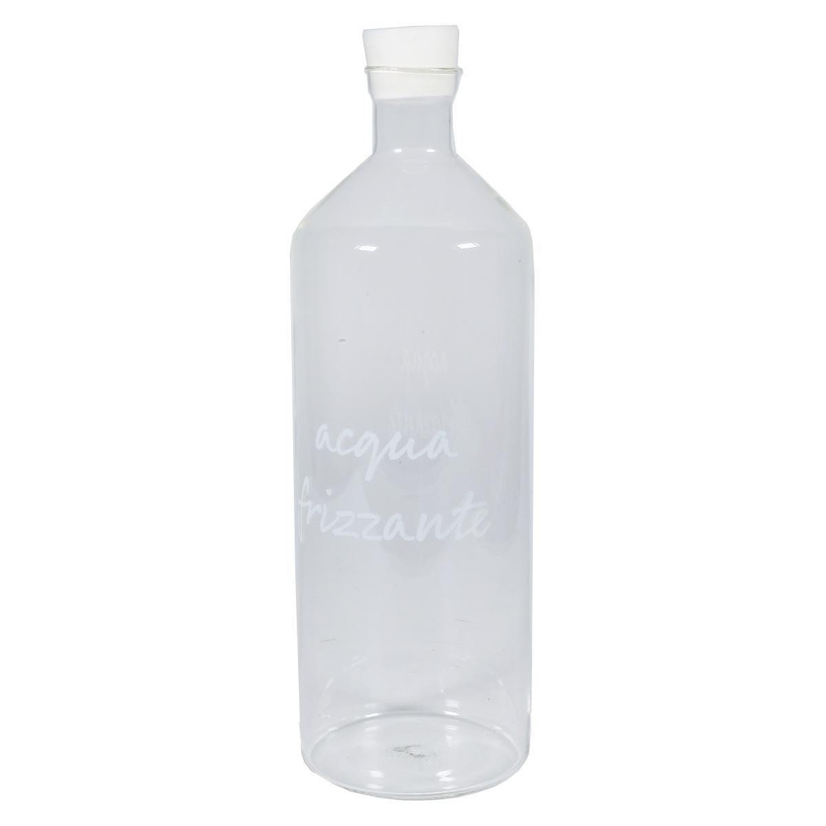 Caraffa Vetro Simple Day con Scritta Acqua Frizzante Lt.1,4