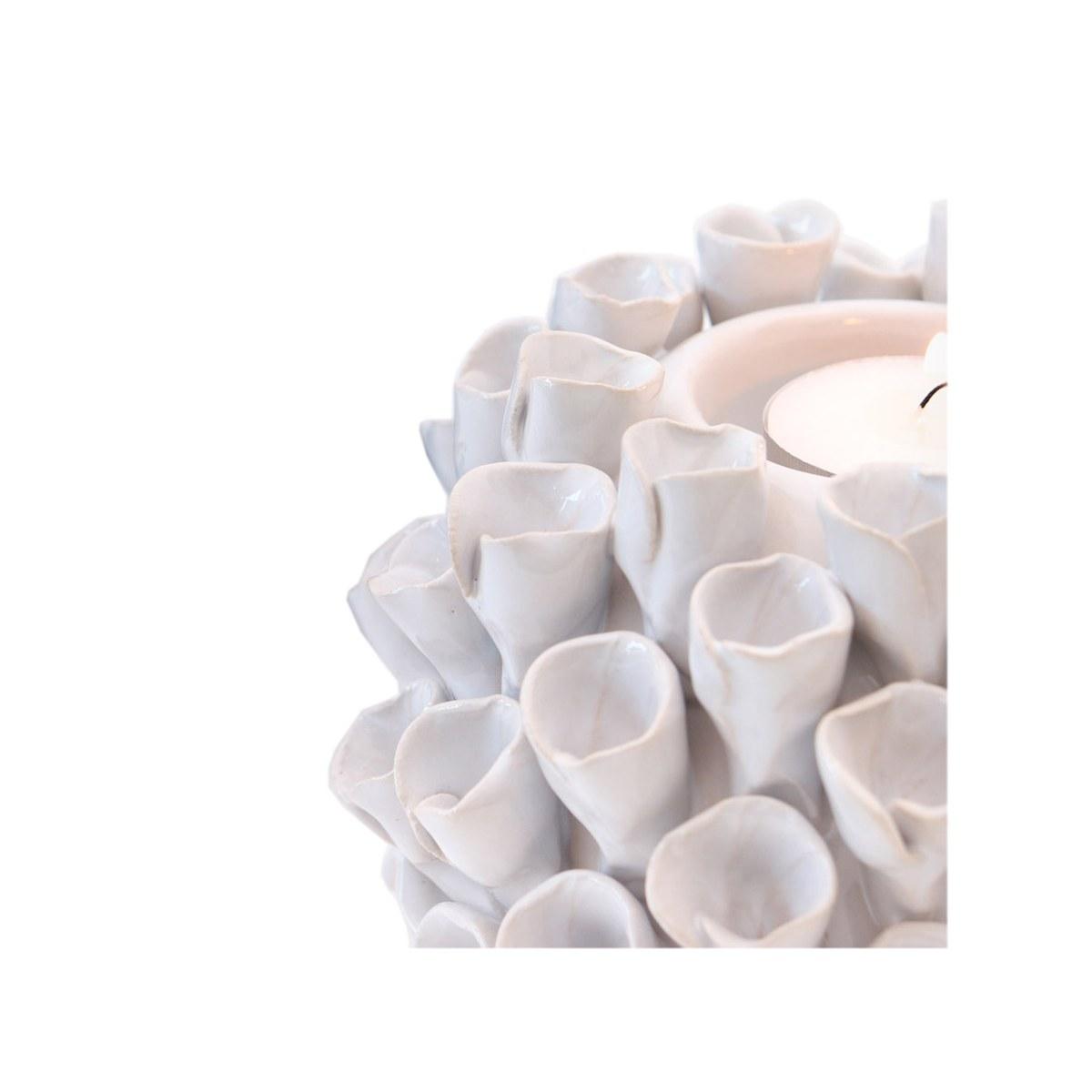 Portacandela Fiore Mare Bianca cm.14x11 |Innova