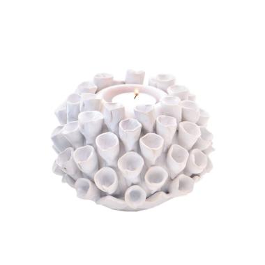 Portacandela Fiore Mare Bianca cm.14x11 |Innova