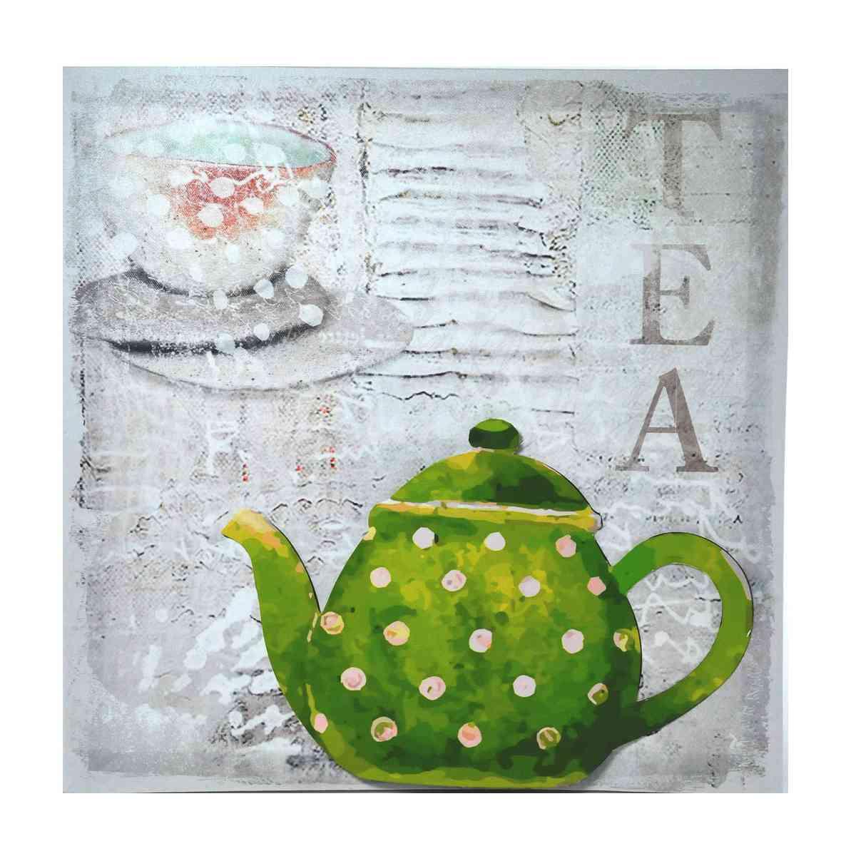 Quadro Tela Teiera Verde Metallo cm.40x40 | Montemaggi