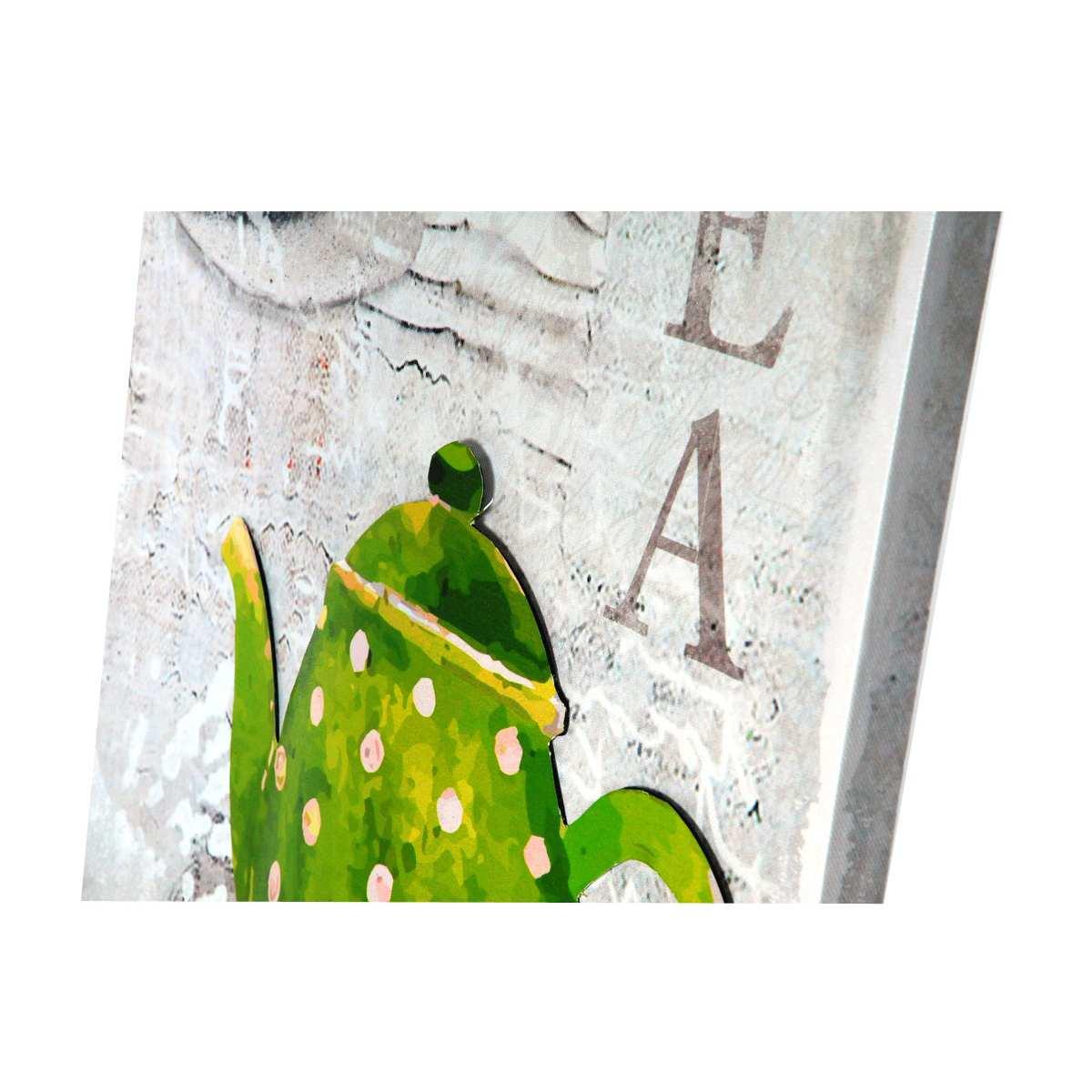 Quadro Tela Teiera Verde Metallo cm.40x40 | Montemaggi