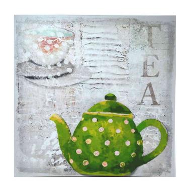 Quadro Tela Teiera Verde Metallo cm.40x40 | Montemaggi