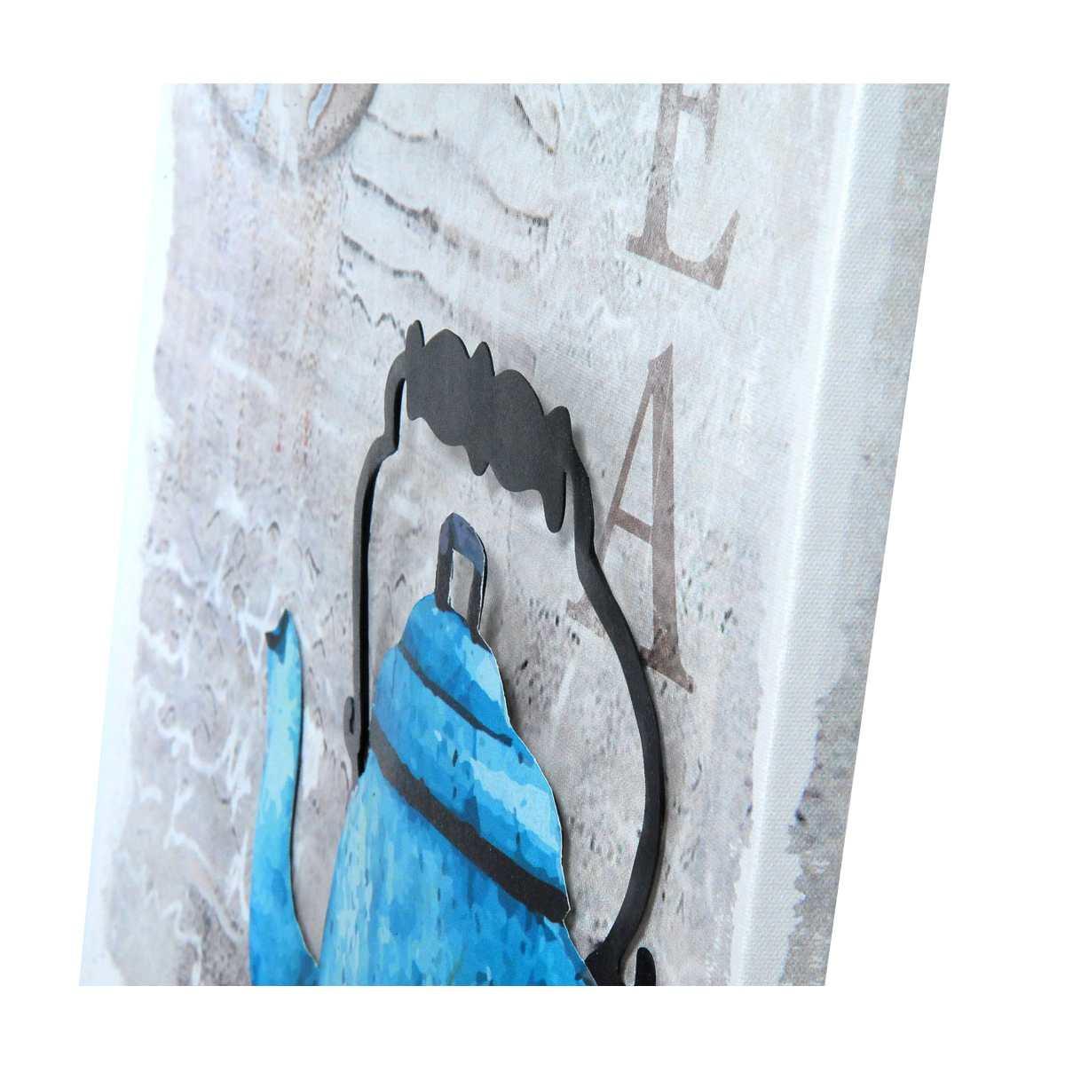 Quadro Tela Teiera Blu Metallo cm.40x40 | Montemaggi
